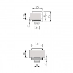 Lot de 4 pinces pour tablette en verre de 6 à 8mm - Piazza - Chromé