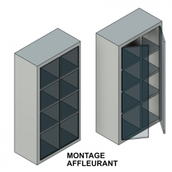 Porte de meuble DOUBLE en verre trempe sur mesure - DAISY