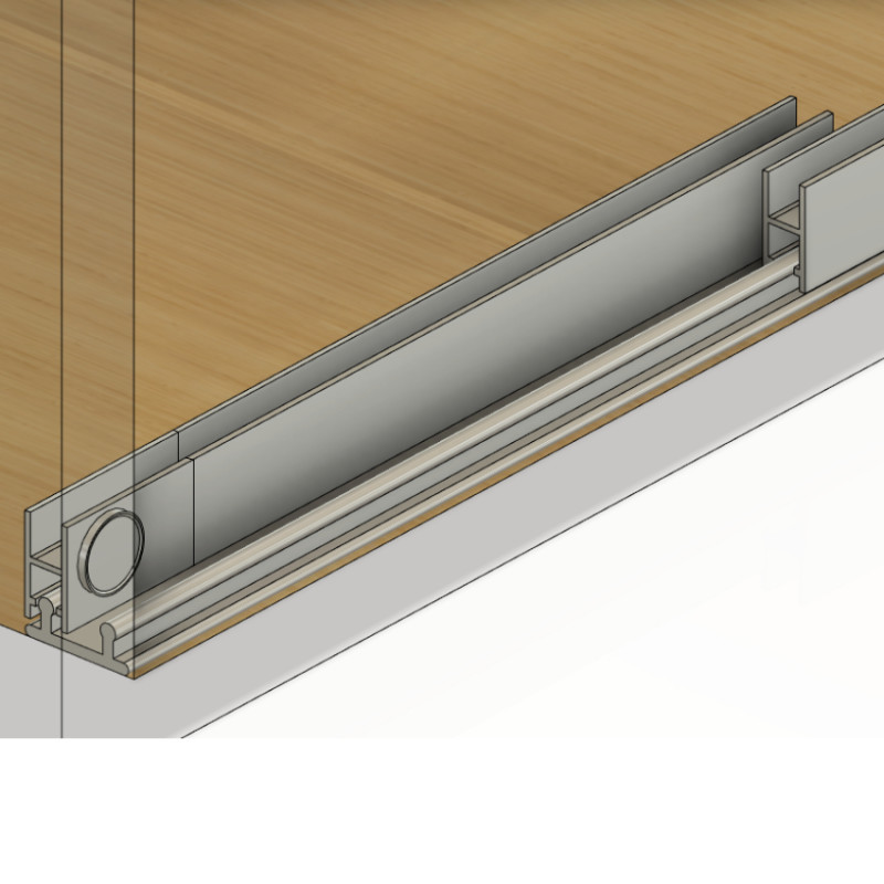 2 PORTES VITRINES COULISSANTES SUR ROULETTES