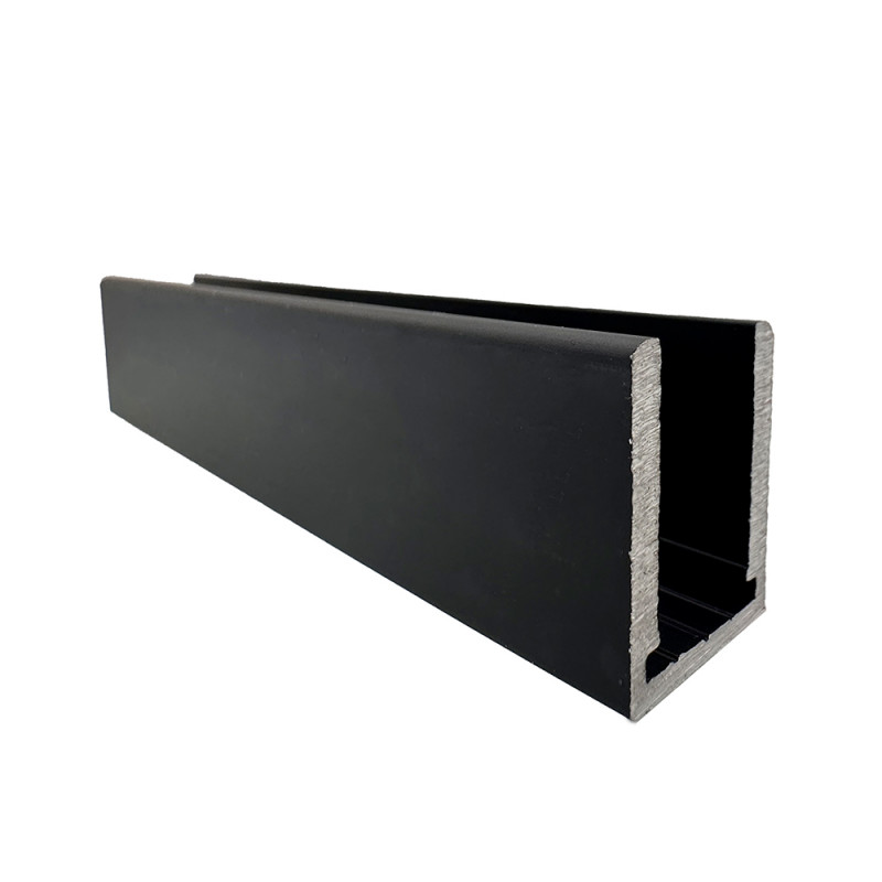 Rail en aluminium noir - Dolphin pour paroi de douche Rail en aluminium noir - Dolphin pour paroi de douche