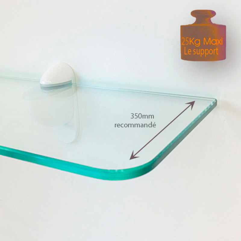 Support de tablette en verre BAUHAUS Blanc - MAXI Support de tablette en verre BAUHAUS Blanc - MAXI
