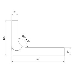 Équerre de stabilisation mur-verre - EXO MINI - mesures