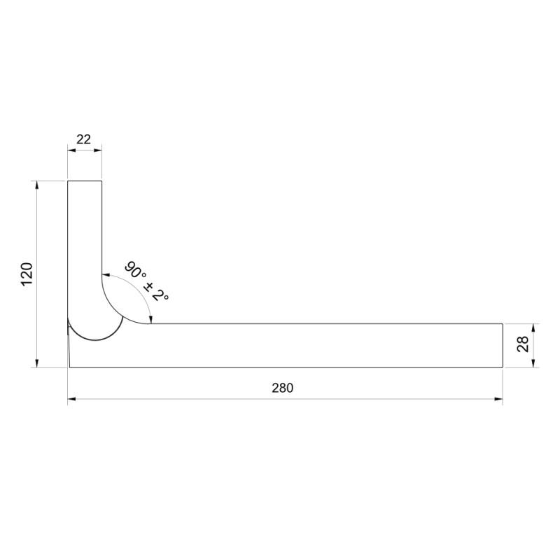 Équerre de stabilisation mur-verre - EXO MAXI - dimensions