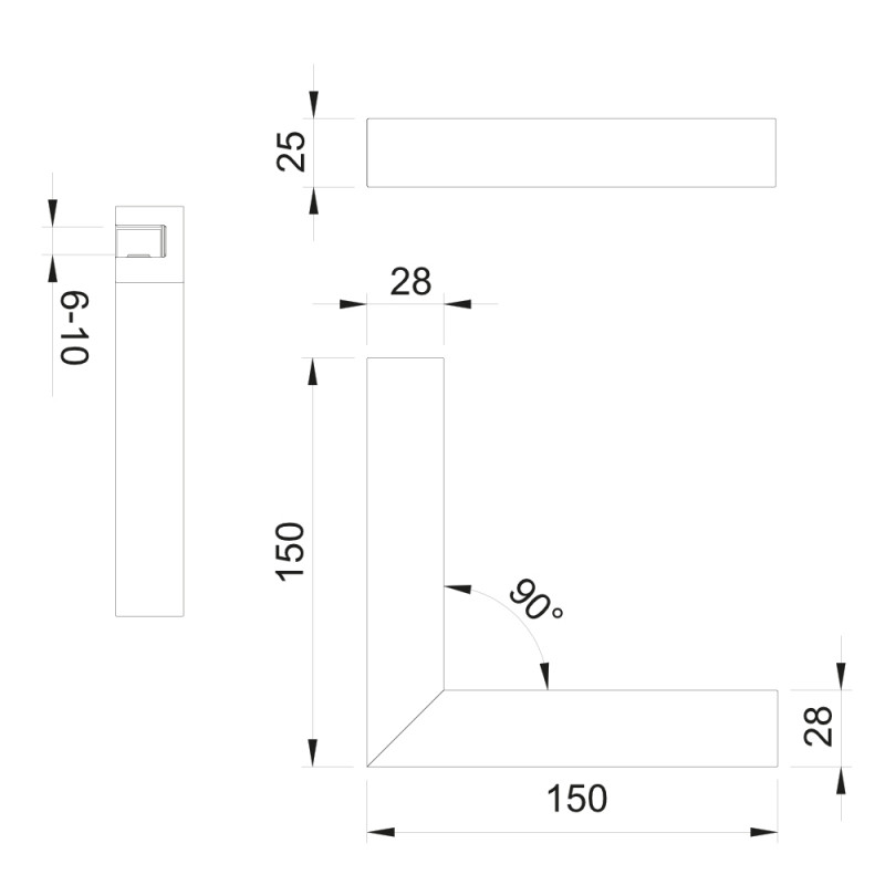 Équerre de stabilisation verre-verre - SACHA MINI