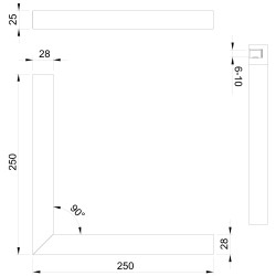 Équerre de stabilisation verre-verre - SACHA MAXI