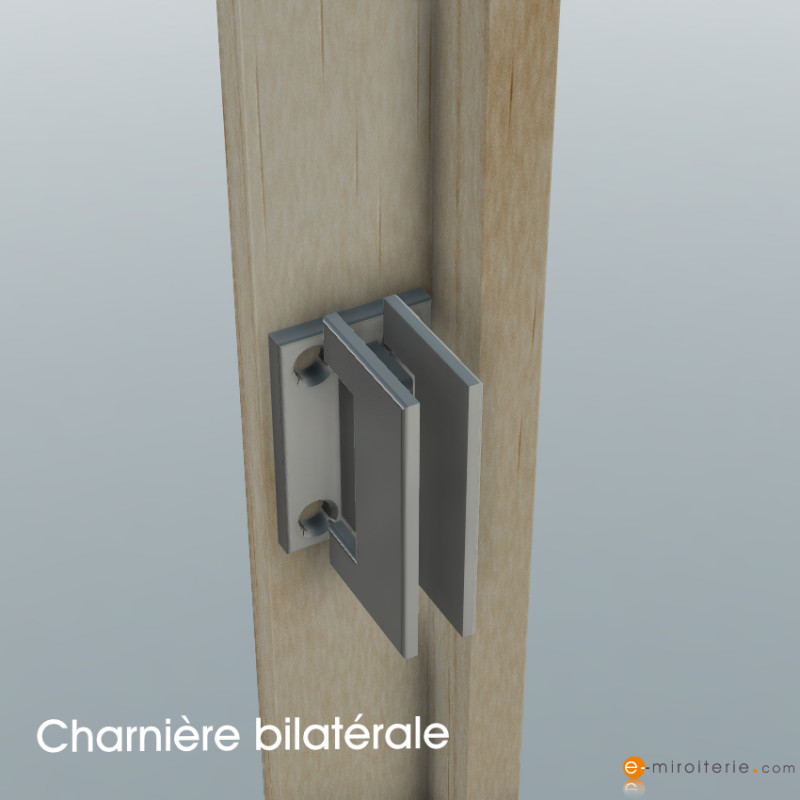 Porte en verre trempé sur mesure pour cadre en bois d'intérieur - Charnière bilatérale