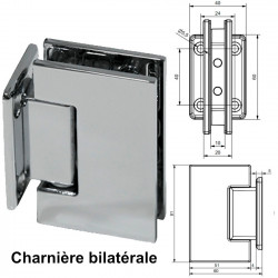 Porte en verre trempé sur mesure pour cadre en bois d'intérieur - Charnière d'angle bilatérale