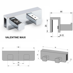 Porte serviettes pour paroi de douche - Valentine Maxi dimensions