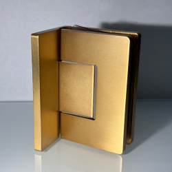 Charnière Trivel laiton brossé pour porte de douche en verre trempe