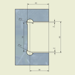 TRIVEL charnière porte 90° unilatérale - Chromé