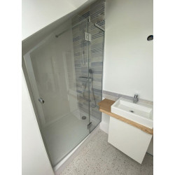 Cabine de douche sous pente Mezzaolo - PAROI FIXE et Porte battante