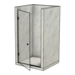 Porte de douche en verre trempé sur mesure - TRIGO