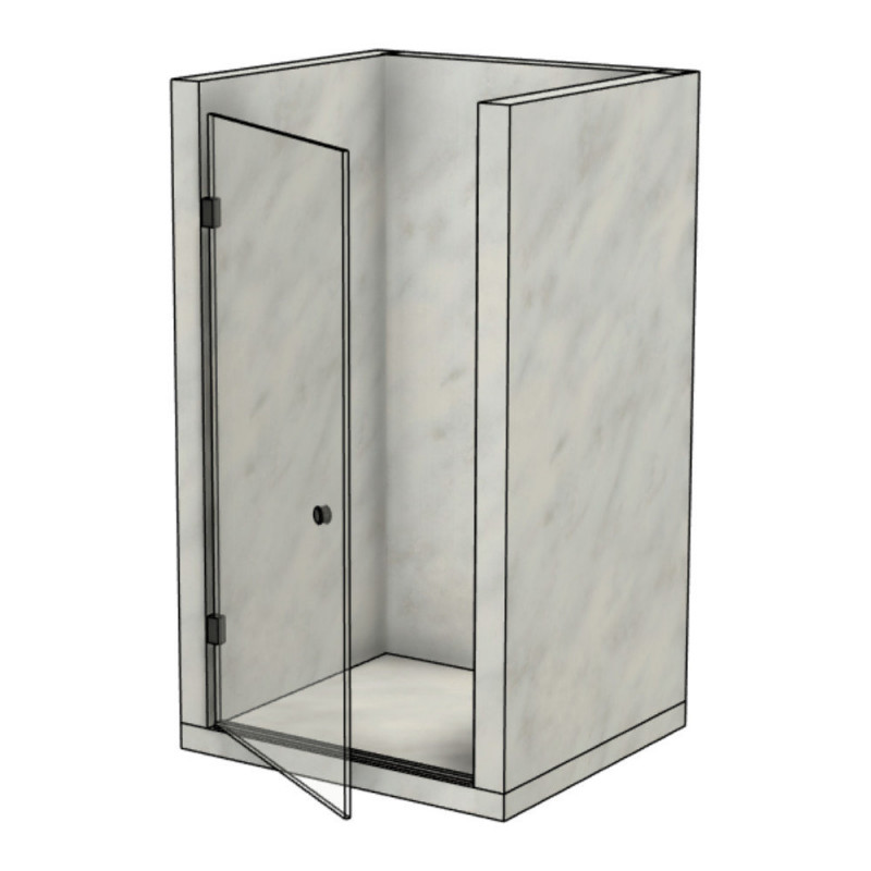 Porte de douche en verre trempé sur mesure - TRIGO