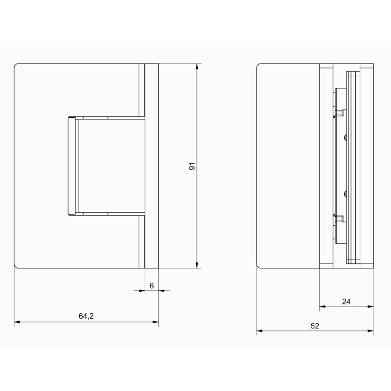 TRIVEL charnière porte 90° unilatérale - Or mat
