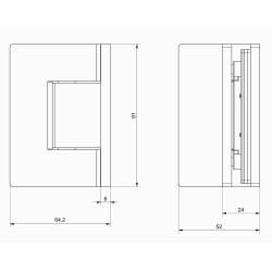 TRIVEL charnière porte 90° unilatérale - Noir mat