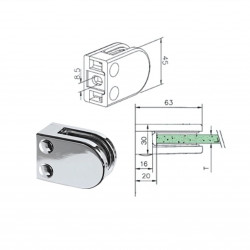 Pince pour paroi de douche - CHROMEE
