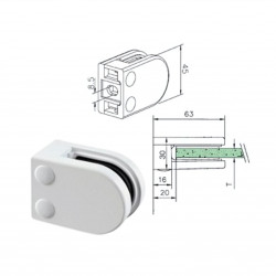 Pince pour paroi de douche - BLANC