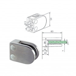 Pince pour paroi de douche - effet INOX