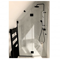 Paroi de douche sous pente - MEZZIGO - noir mat