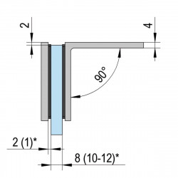Bilbao raccord d'angle 90° verre-mur- pour verre de 8 à  12mm