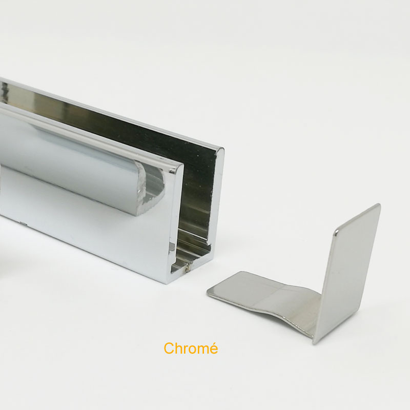 Rail en aluminium chromé brillant - Dolphin pour paroi de douche