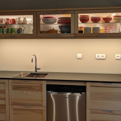 crédence en verre émaillé et trempé spécial feux gaz blanc nacre crème OYSTER