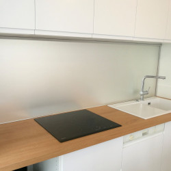 Fond de hotte en miroir dépoli argenté