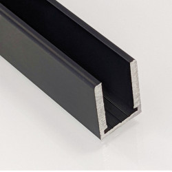 Rail en aluminium noir - Dolphin pour paroi de douche