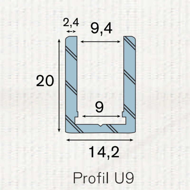 Rails en aluminium - Dolphin pour paroi de douche