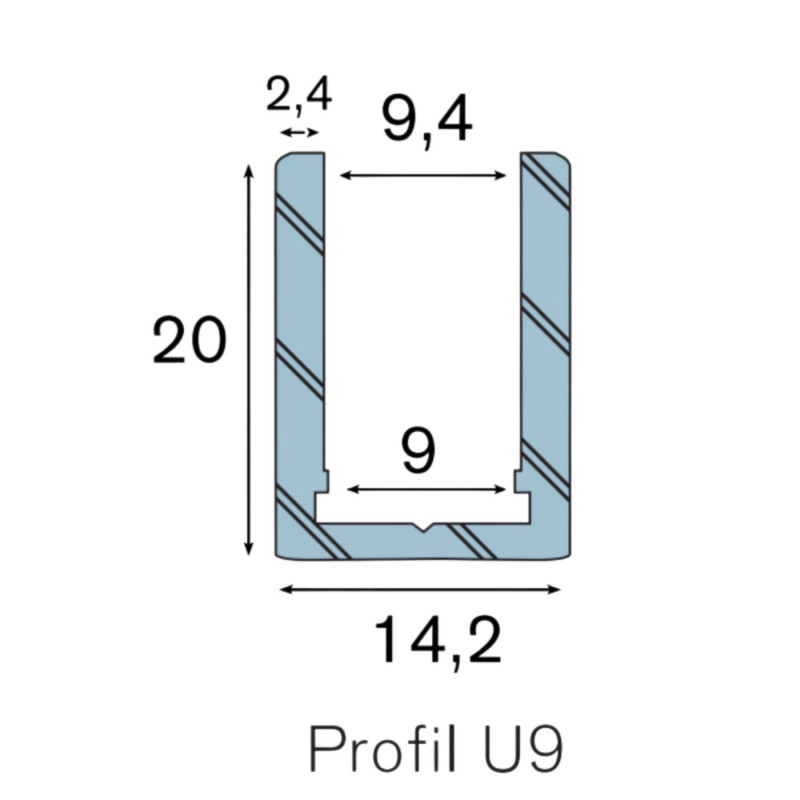 Rails en aluminium - Dolphin pour paroi de douche