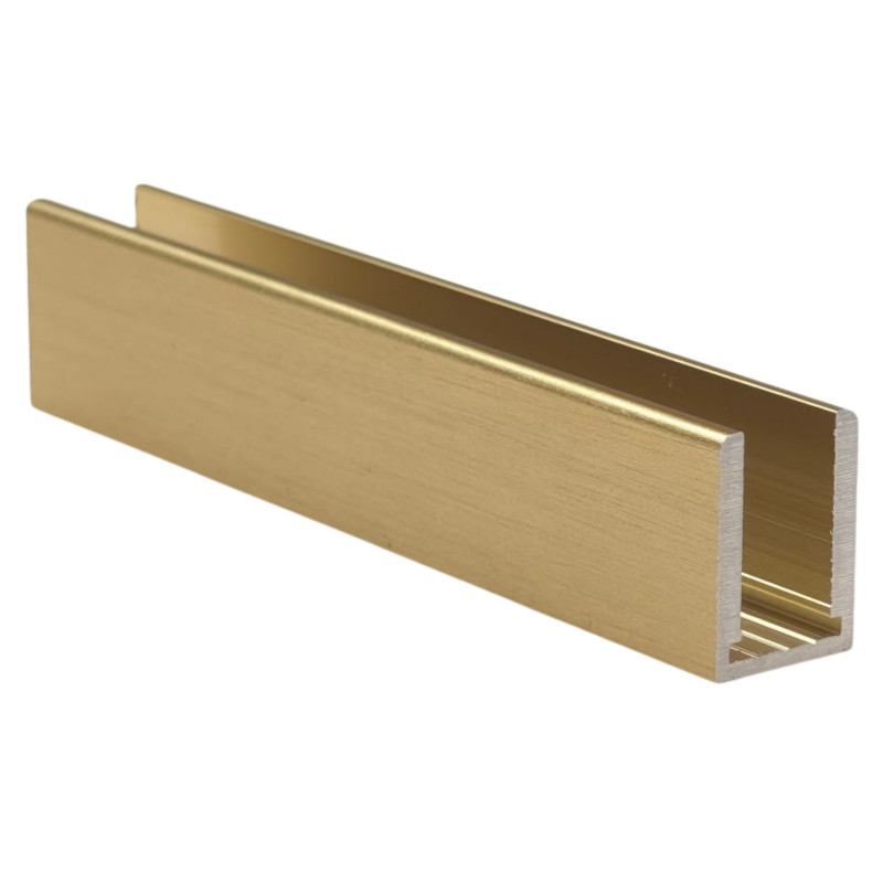 Rail en aluminium laiton brossé - Dolphin pour paroi de douche