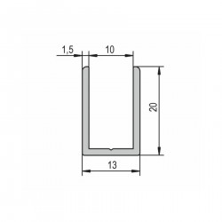 Rail en aluminium poli - Shark