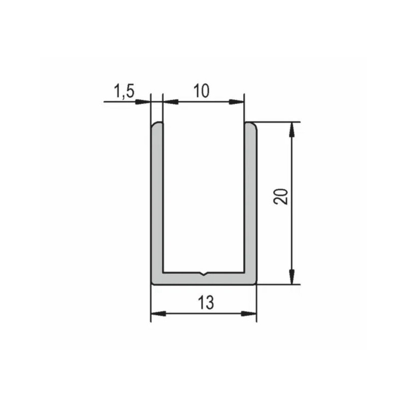 Rail en aluminium poli - Shark