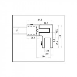 Barre de stabilisation Bohle square - Inox brossé