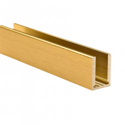 Rail en aluminium laiton brossé - Dolphin pour paroi de douche