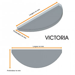 Etagère en verre DEPOLI sur mesure VICTORIA en forme arc de cercle - et pièces de fixation