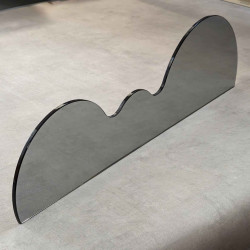 Etagère en verre fumé gris trempé de sécurité - CLOUD