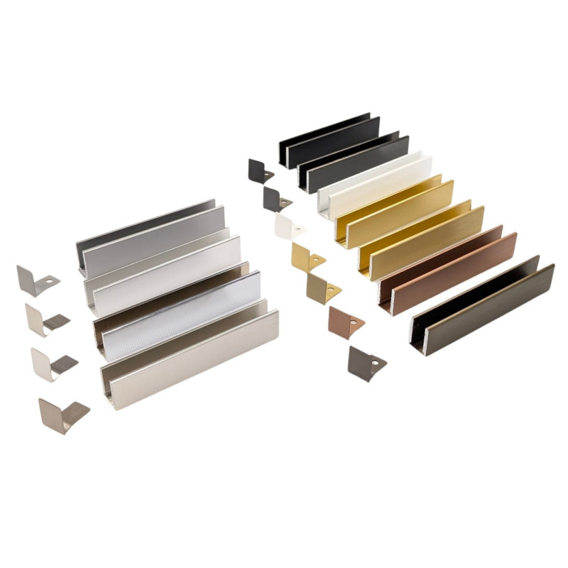 Rail aluminium avec embout de finition assorti