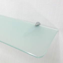 Etagère CURVA en verre dépoli trempé sur mesure - un coin rond