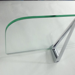 Étagère avec un coin arrondi en verre clair trempé de sécurité - CURVA