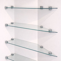 Console TRAPEZE en verre clair trempé de sécurité sur mesure