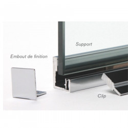 Profil aluminium pour verre trempé