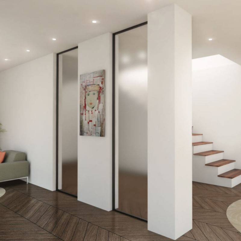 Paroi fixe en verre qur mesure