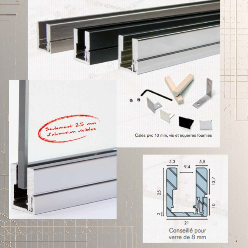 Châssis fixe sur mesure avec clip - TUNEL