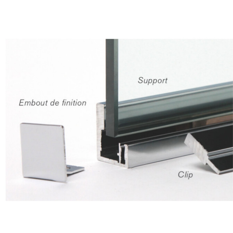 Profil aluminium pour verre trempé