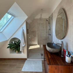 Cabine de douche sous pente Mezzaolo - PAROI FIXE et Porte battante