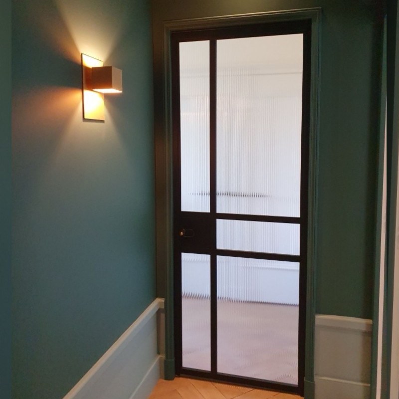Porte en verre flute trempé