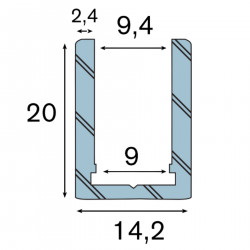 Rail Aluminium U9