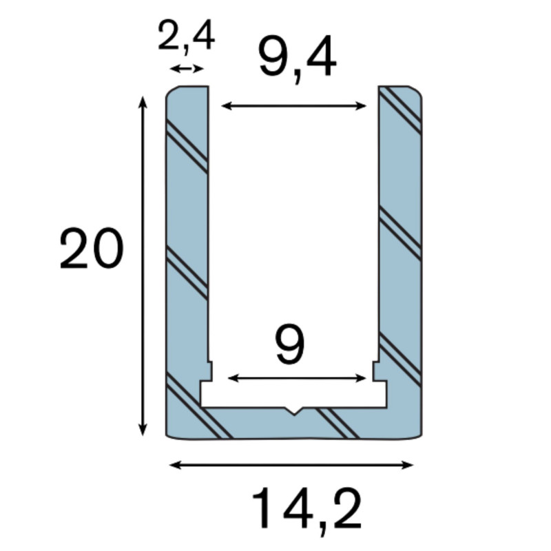 Rail Aluminium U9