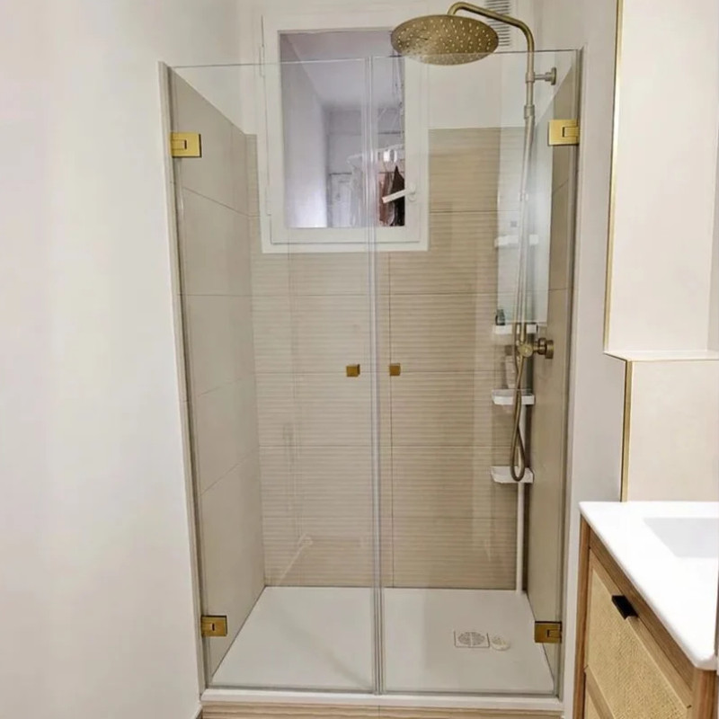 Porte de douche sur mesure en verre trempé de sécurité 8mm, Porte de douche pivotante - LUBO
